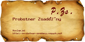 Probstner Zsadány névjegykártya